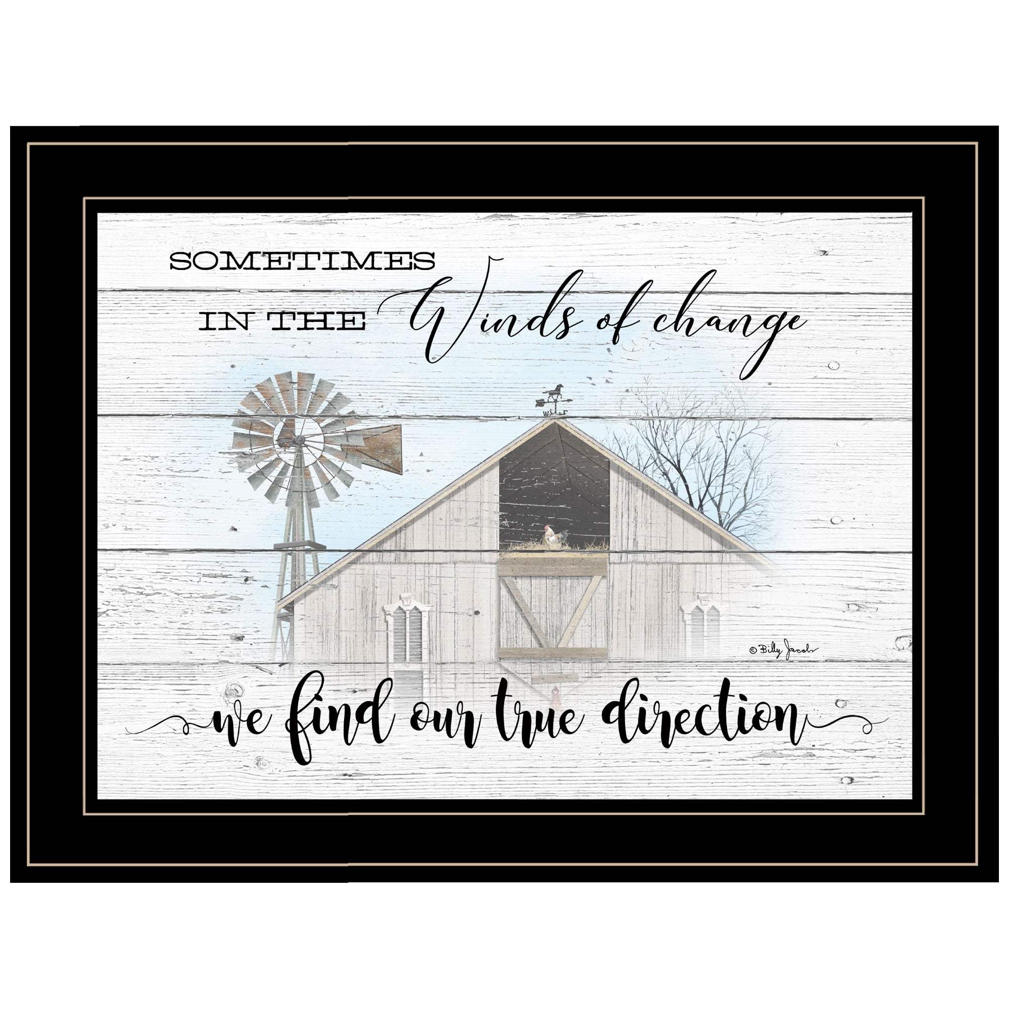 Winds Of Change Windmill on the Farm Black Framed Print Wall Art - Homeroots - Flyclothing LLC