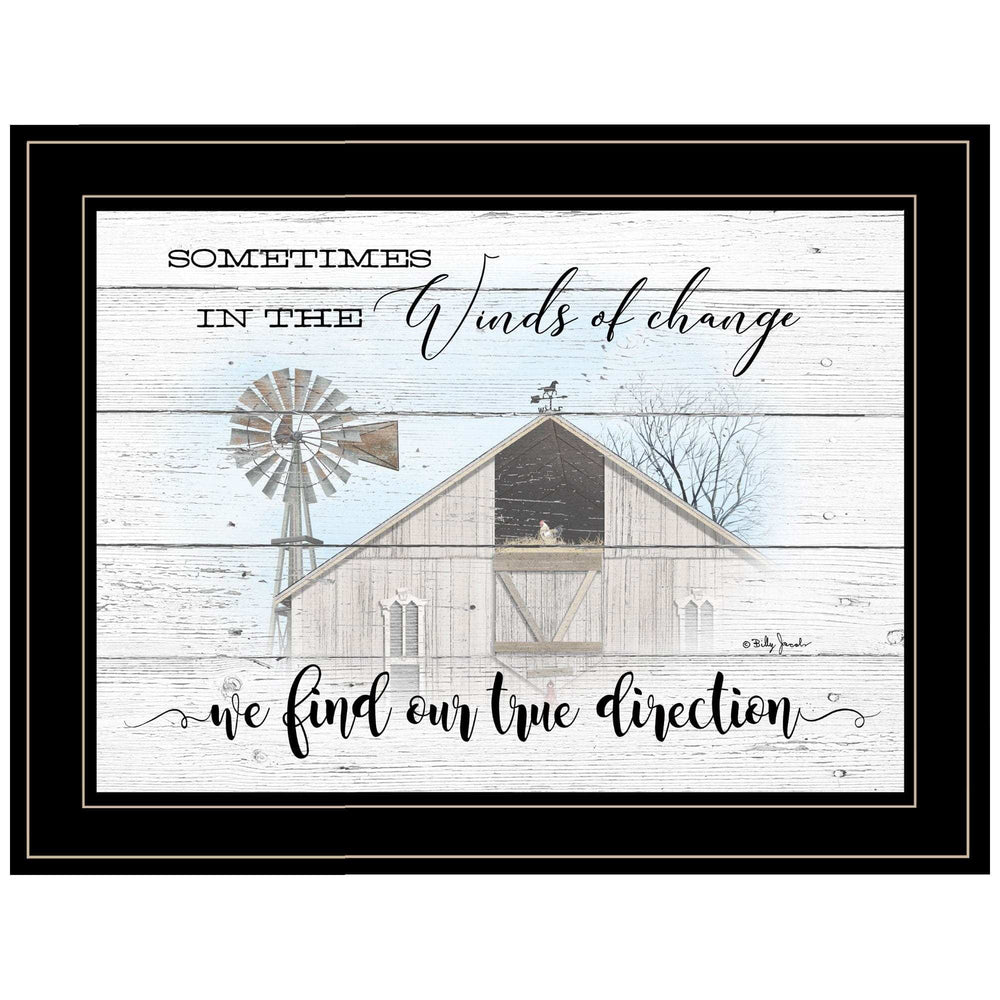 Winds Of Change Windmill on the Farm Black Framed Print Wall Art - Homeroots - Flyclothing LLC