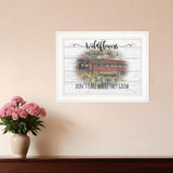 Wildflowers Covered Bridge White Framed Print Wall Art - Homeroots - Flyclothing LLC