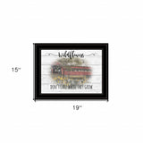Wildflowers Covered Bridge Black Framed Print Wall Art - Homeroots - Flyclothing LLC