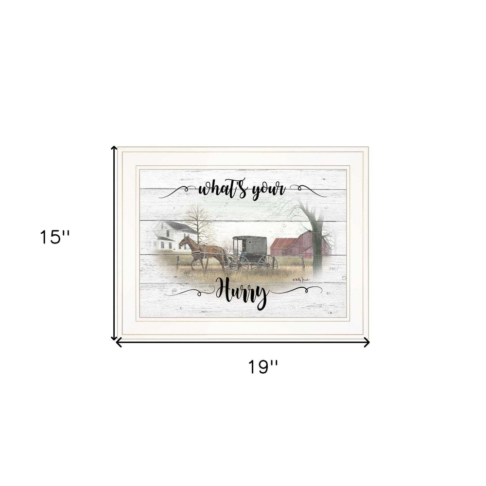 Whats Your Hurry 1 White Framed Print Wall Art - Homeroots - Flyclothing LLC