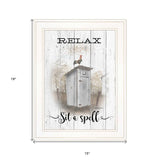 Relax Sit A Spell White Framed Print Bathroom Wall Art - Homeroots - Flyclothing LLC