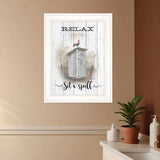 Relax Sit A Spell White Framed Print Bathroom Wall Art - Homeroots - Flyclothing LLC