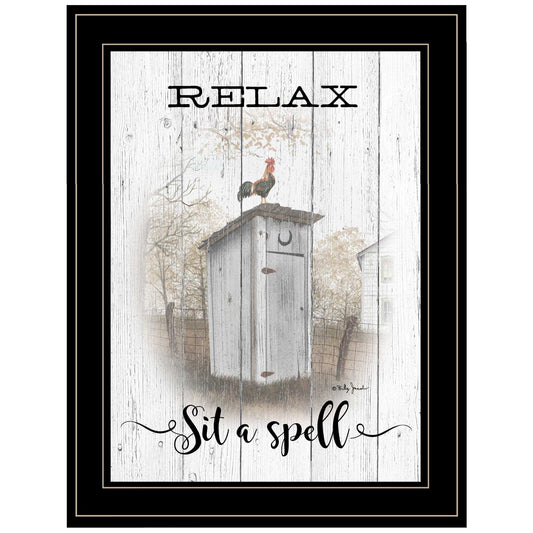 Relax Sit a Spell 2 Black Framed Print Wall Art - Homeroots - Flyclothing LLC