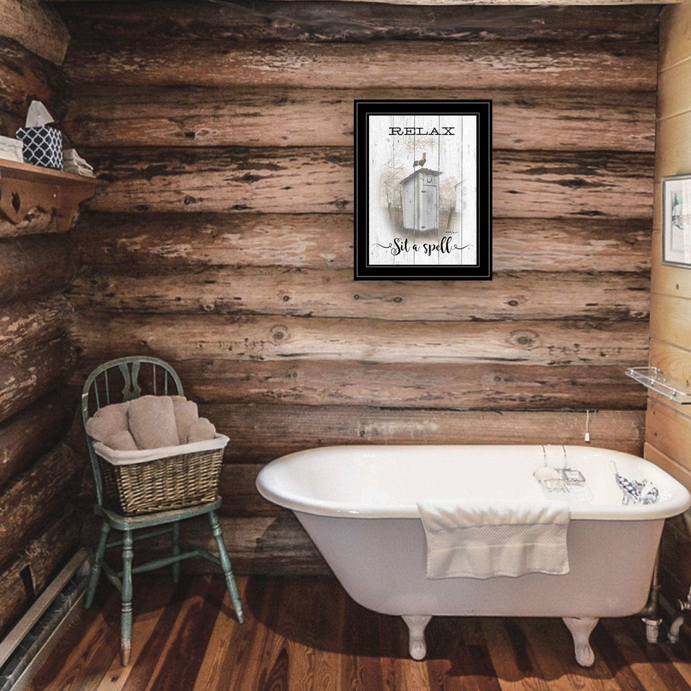 Relax Sit a Spell 2 Black Framed Print Wall Art - Homeroots - Flyclothing LLC