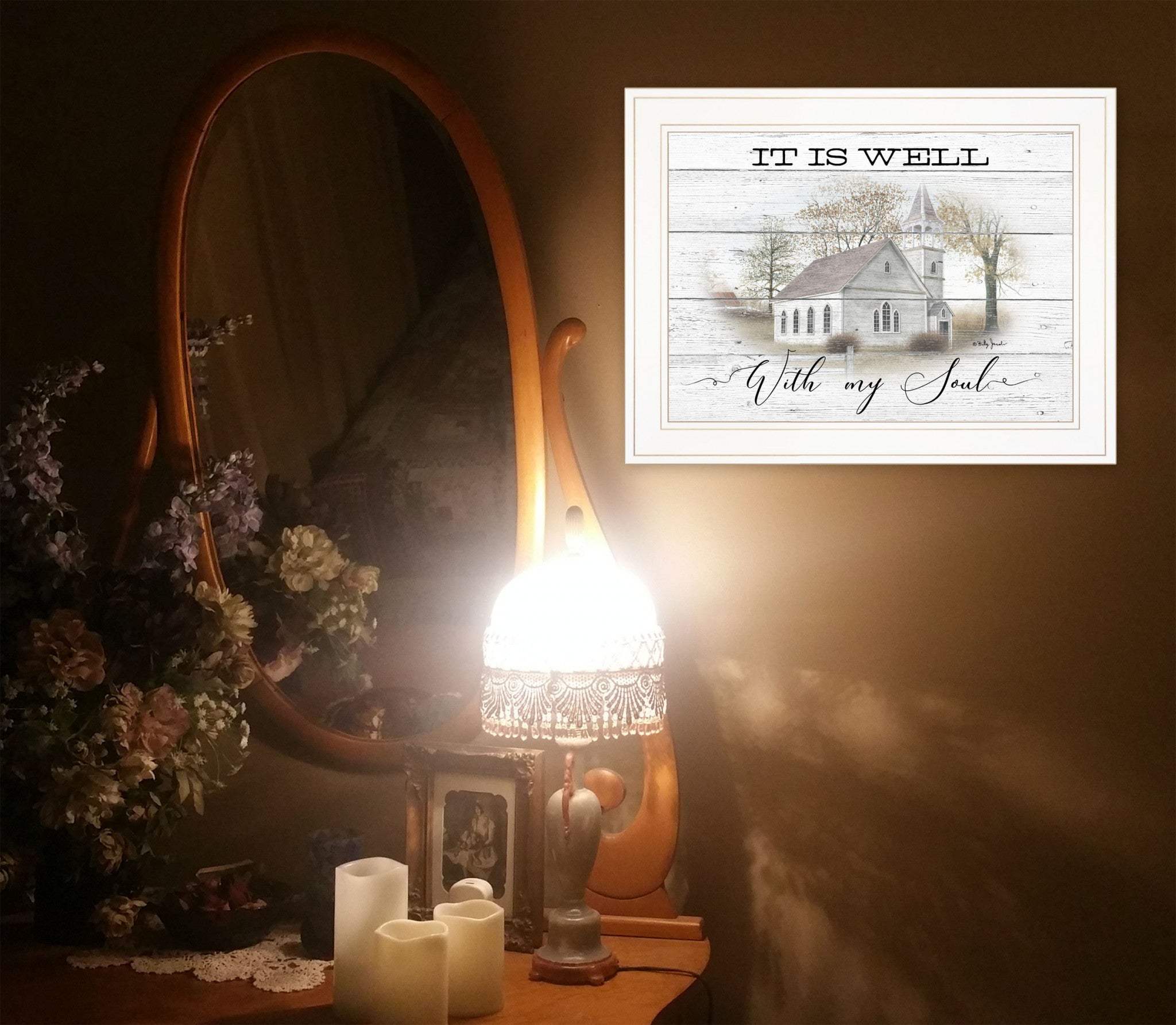It Is Well 1 White Framed Print Wall Art - Homeroots - Flyclothing LLC