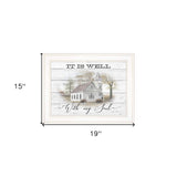 It Is Well 1 White Framed Print Wall Art - Homeroots - Flyclothing LLC