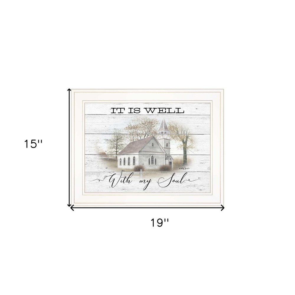 It Is Well 1 White Framed Print Wall Art - Homeroots - Flyclothing LLC