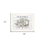 It Is Well 1 White Framed Print Wall Art - Homeroots - Flyclothing LLC