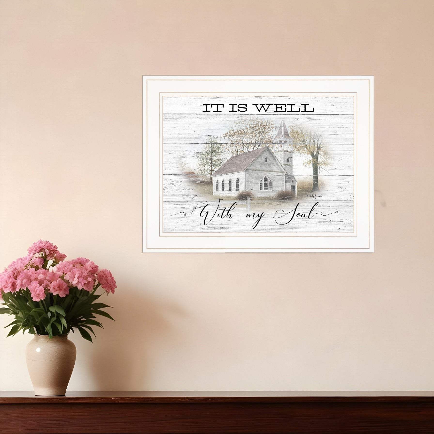 It Is Well 1 White Framed Print Wall Art - Homeroots - Flyclothing LLC
