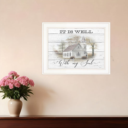 It Is Well 1 White Framed Print Wall Art - Homeroots