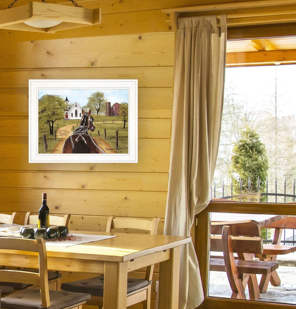 Amish on Sunday Drive 1 White Framed Print Wall Art - Homeroots - Flyclothing LLC