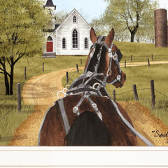 Amish on Sunday Drive 1 White Framed Print Wall Art - Homeroots