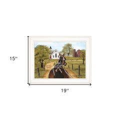 Amish on Sunday Drive 1 White Framed Print Wall Art - Homeroots