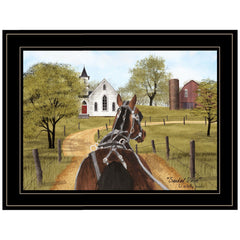 Amish on Sunday Drive 2 Black Framed Print Wall Art - Homeroots