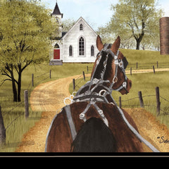 Amish on Sunday Drive 2 Black Framed Print Wall Art - Homeroots