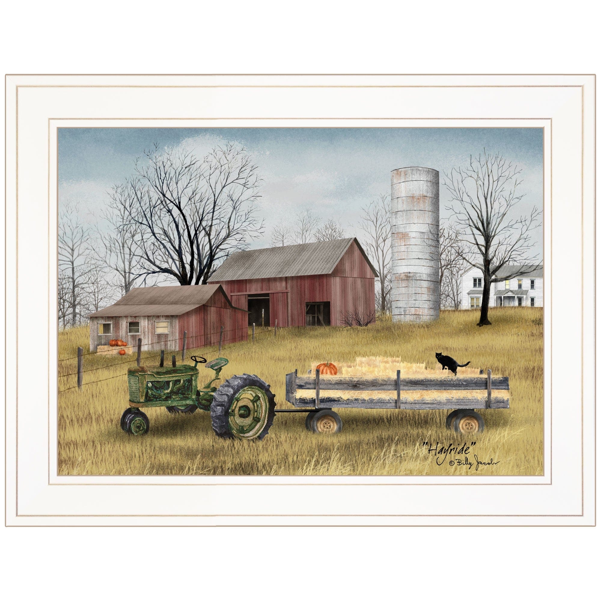 Hayride 1 White Framed Print Wall Art - Homeroots