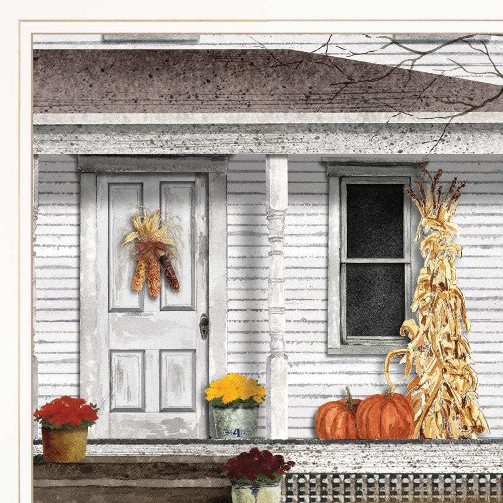 Autumn Greetings 1 White Framed Print Wall Art - Homeroots - Flyclothing LLC