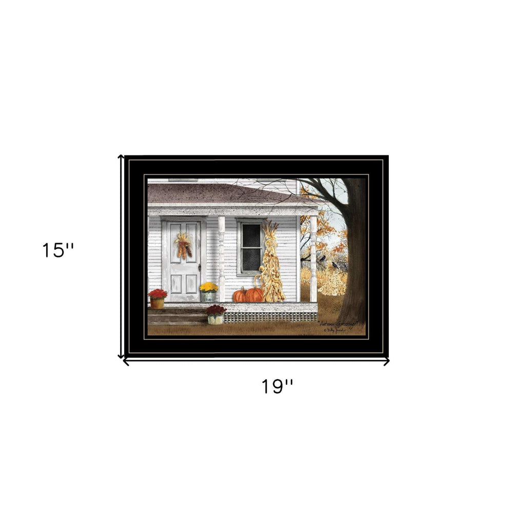 Autumn Greetings 2 Black Framed Print Wall Art - Homeroots - Flyclothing LLC
