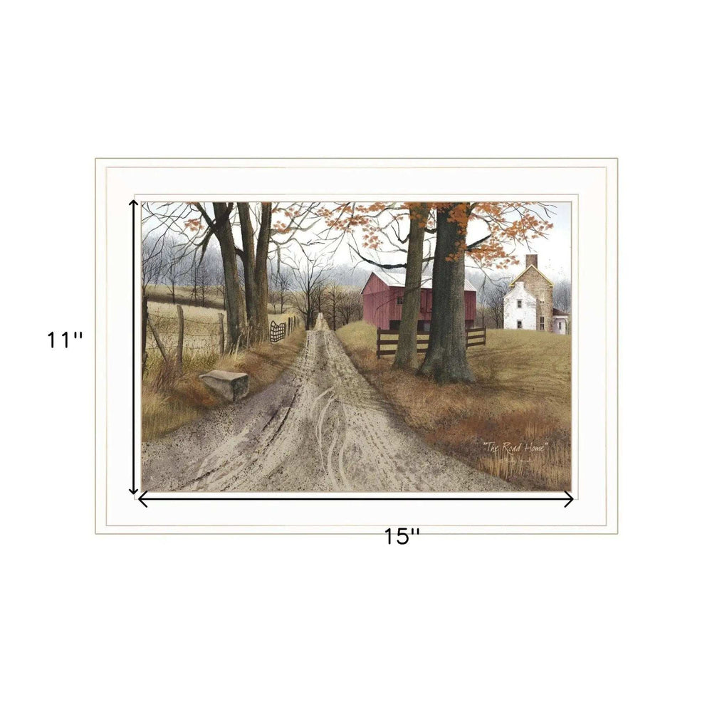 The Road Home 1 White Framed Print Wall Art - Homeroots - Flyclothing LLC