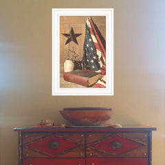 God and Country 1 White Framed Print Wall Art - Homeroots