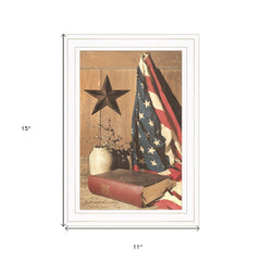 God and Country 1 White Framed Print Wall Art - Homeroots