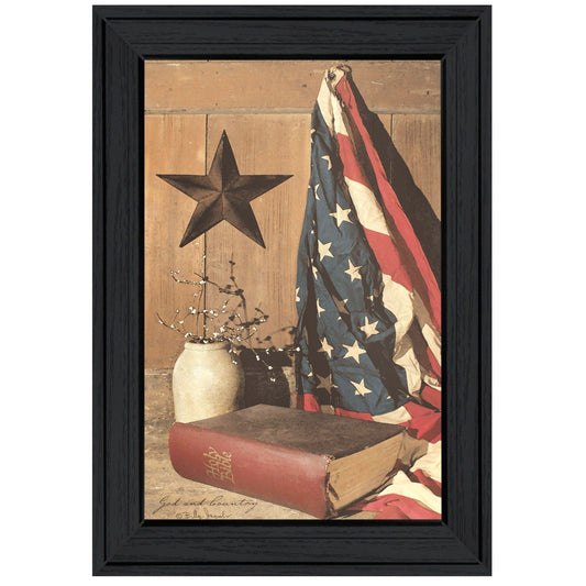 God and Country 2 Black Framed Print Wall Art - Homeroots
