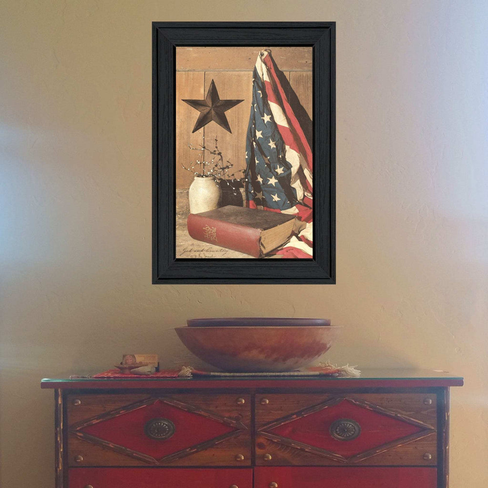 God and Country 2 Black Framed Print Wall Art - Homeroots - Flyclothing LLC