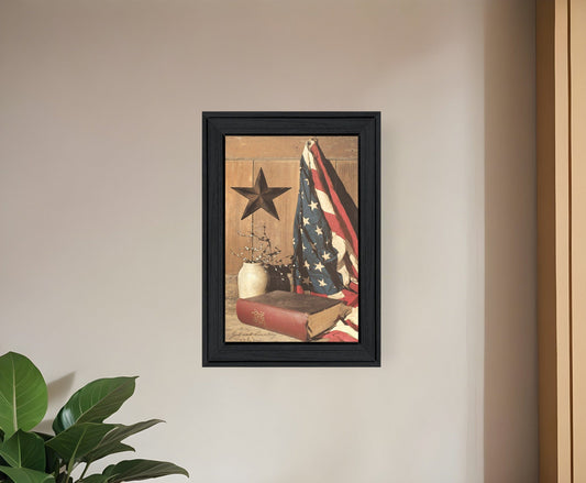 God and Country 2 Black Framed Print Wall Art - Homeroots