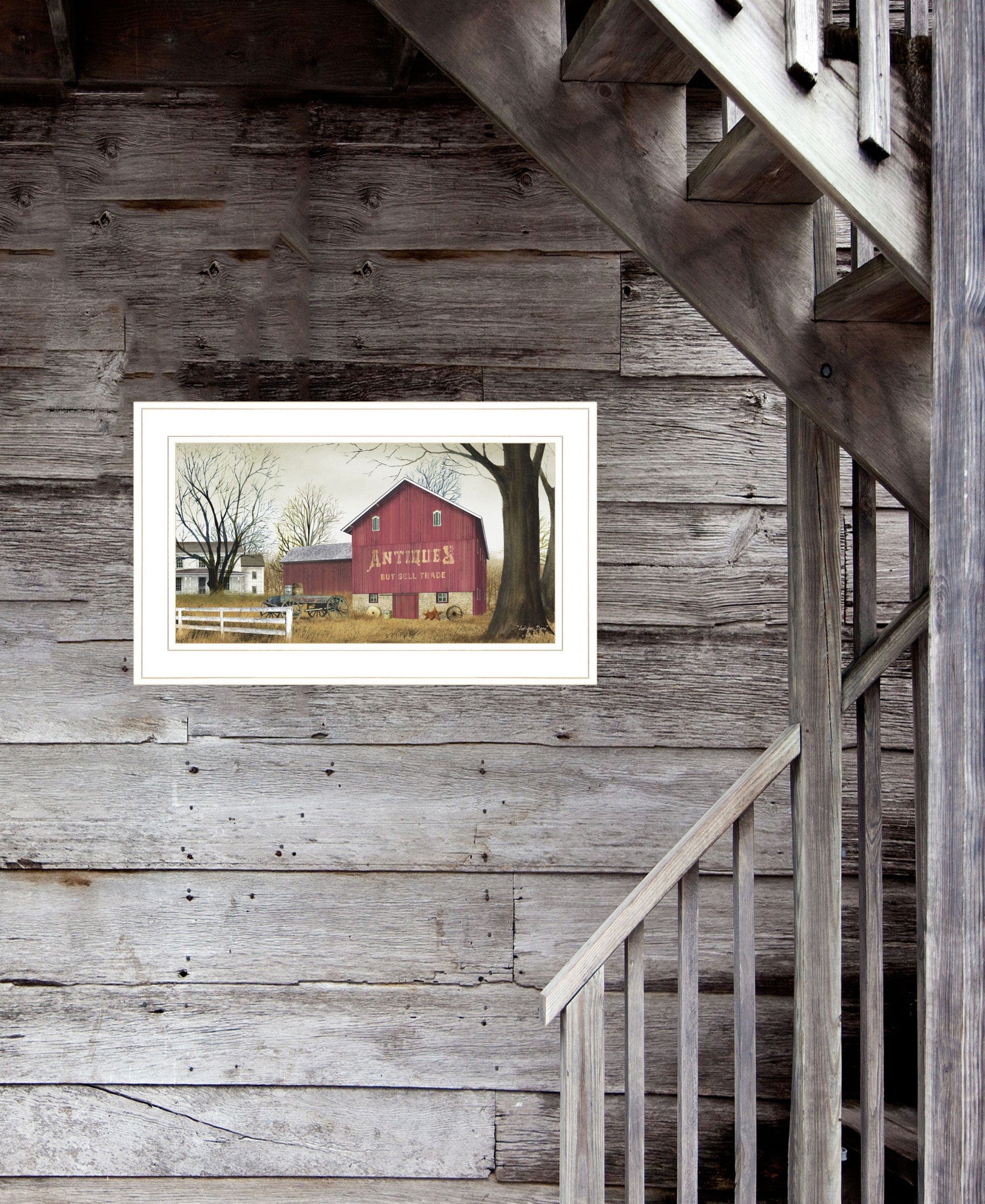 Antique Barn 1 White Framed Print Wall Art - Homeroots