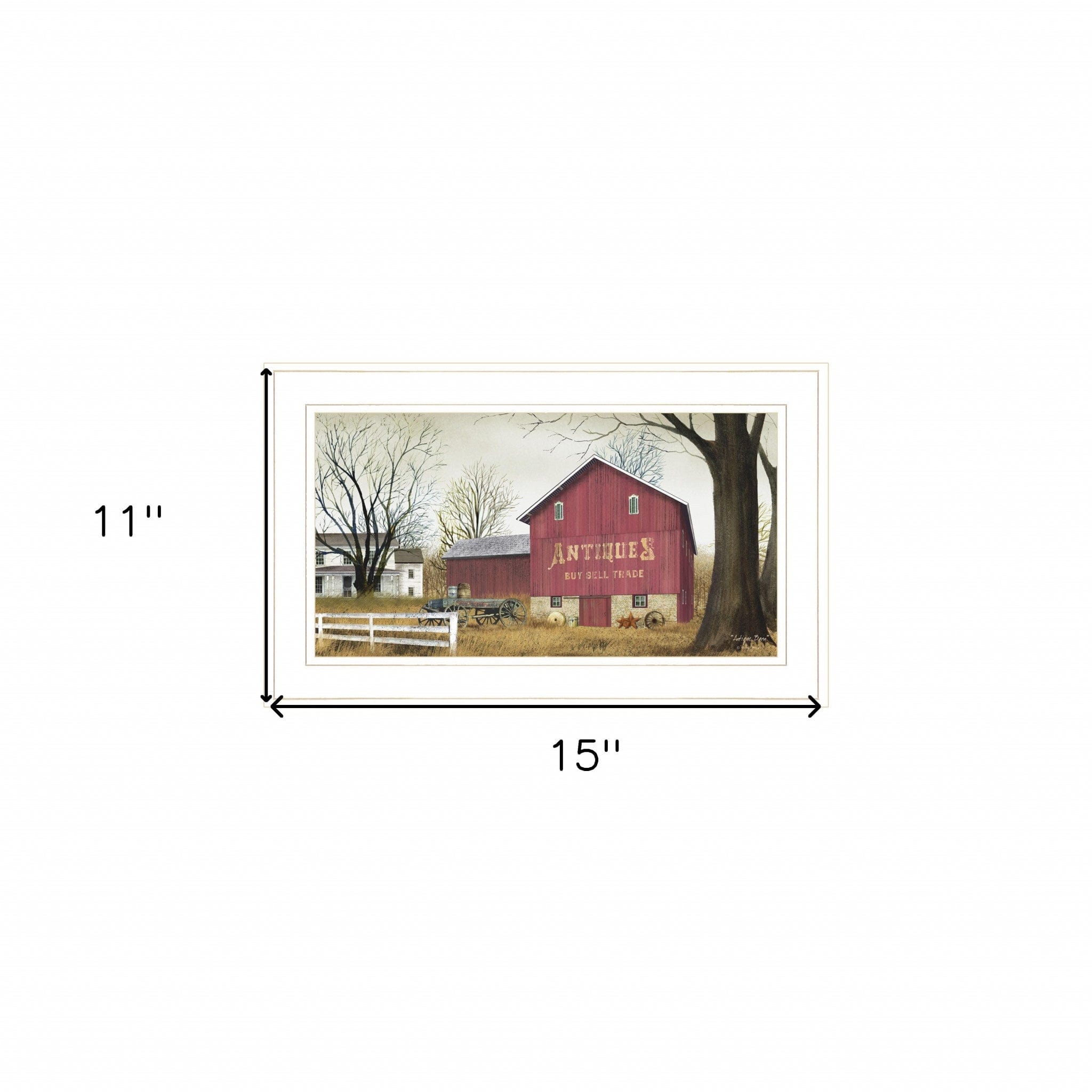 Antique Barn 1 White Framed Print Wall Art - Homeroots