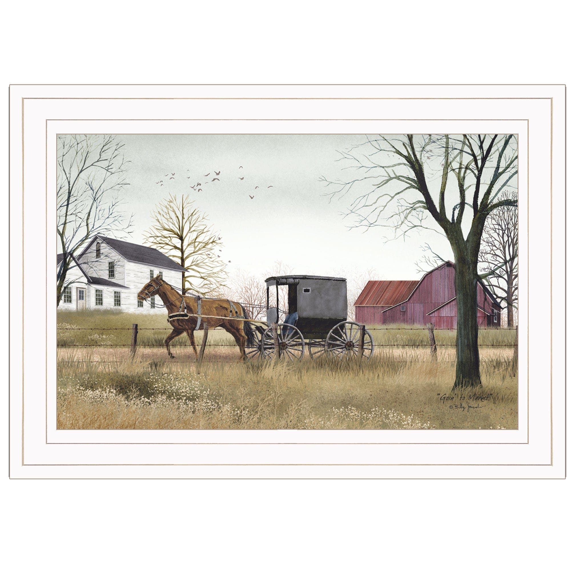 Goin to Market 1 White Framed Print Wall Art - Homeroots