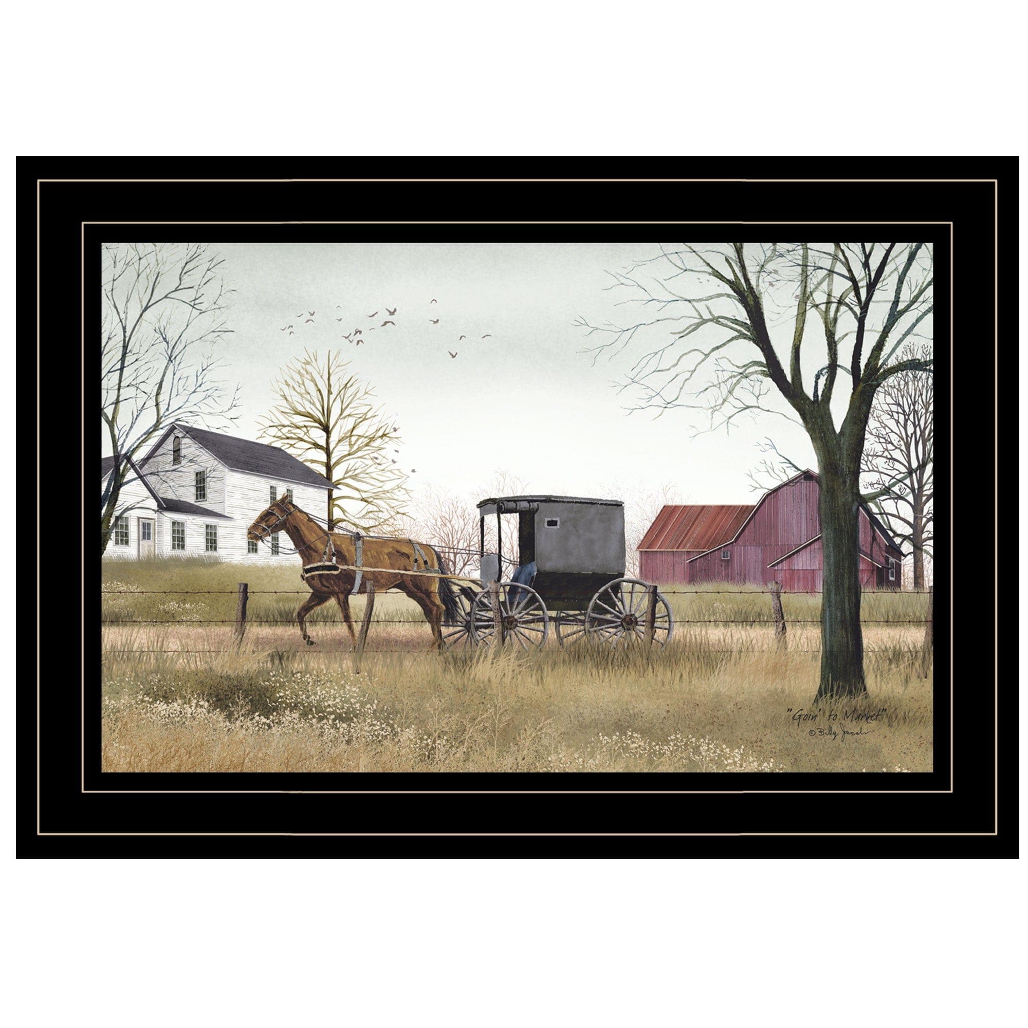 Goin to Market 3 Black Framed Print Wall Art - Homeroots