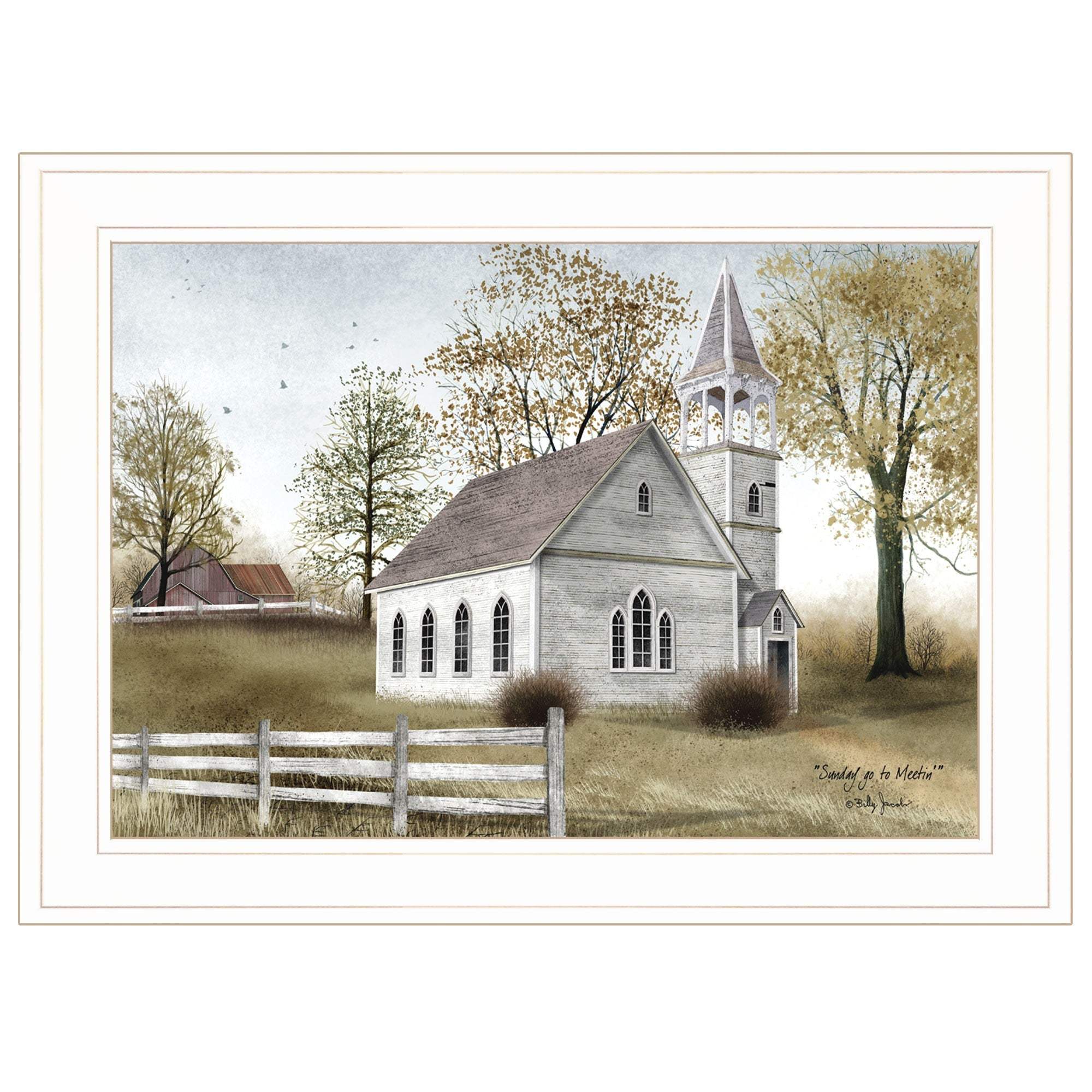 Sunday Go To Meetin 2 White Framed Print Wall Art - Homeroots - Flyclothing LLC