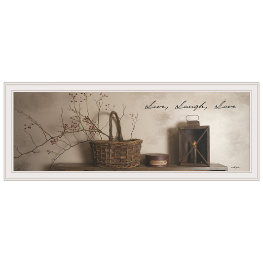 Live Laugh and Love 3 White Framed Print Wall Art - Homeroots