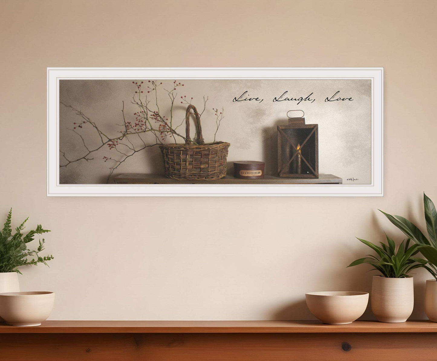 Live Laugh and Love 3 White Framed Print Wall Art - Homeroots - Flyclothing LLC