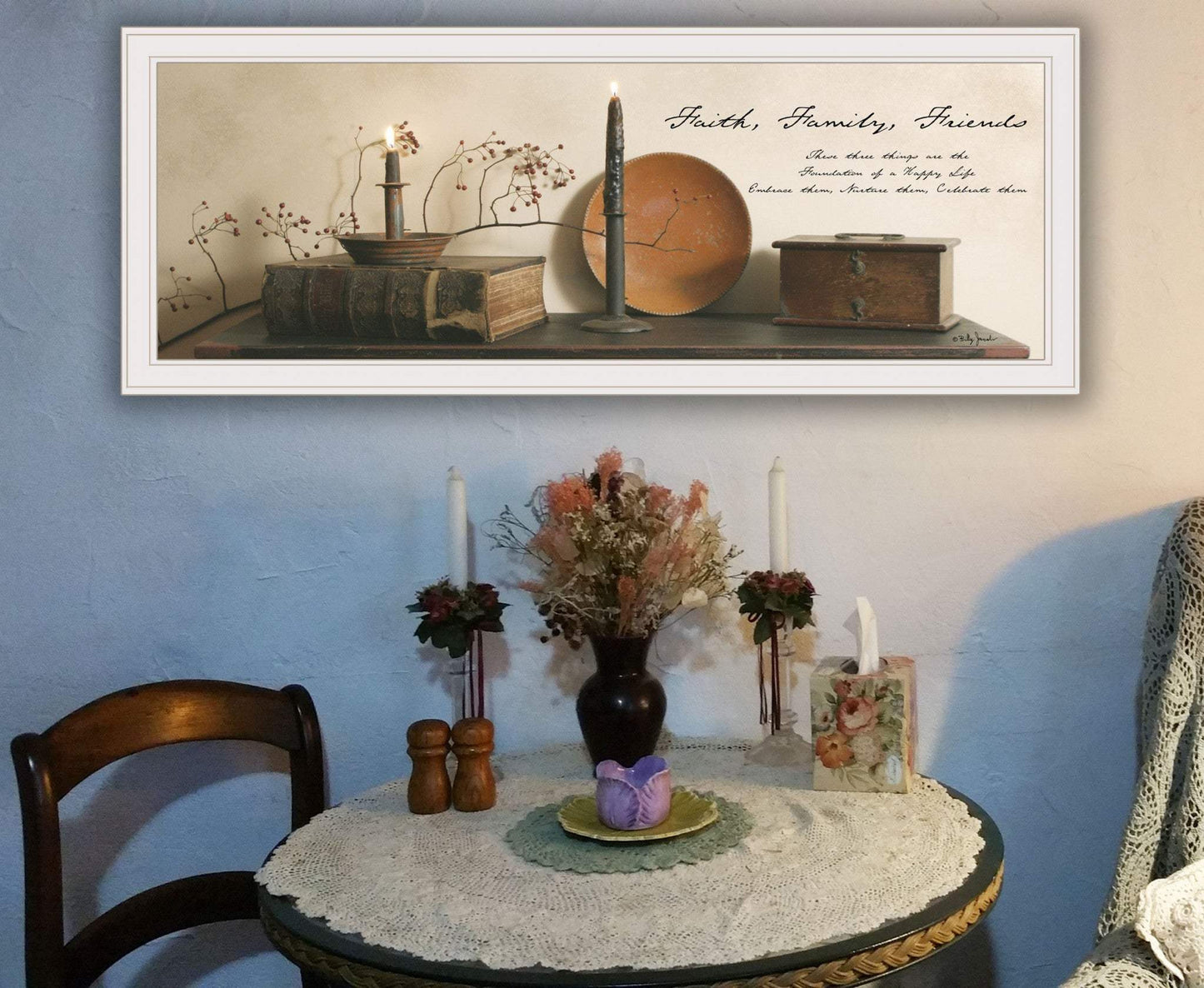Faith Family Friends 1 White Framed Print Wall Art - Homeroots - Flyclothing LLC