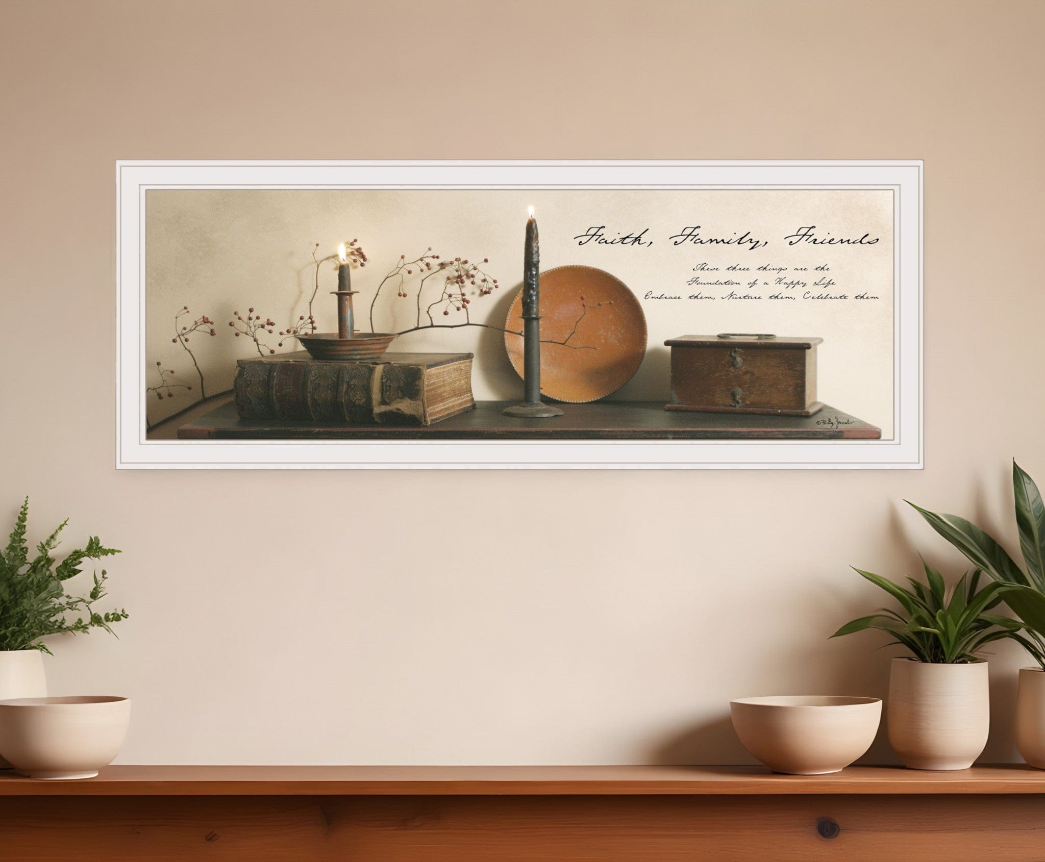 Faith Family Friends 1 White Framed Print Wall Art - Homeroots