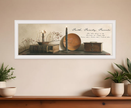 Faith Family Friends 1 White Framed Print Wall Art - Homeroots