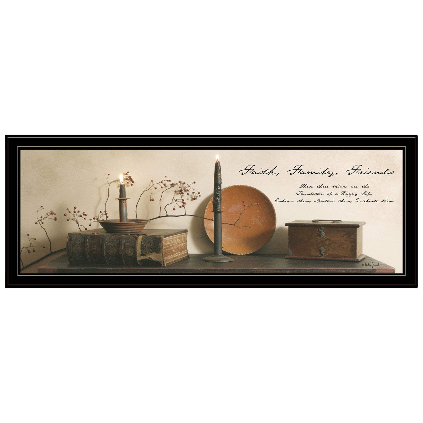 Faith Family Friends 2 Black Framed Print Wall Art - Homeroots - Flyclothing LLC
