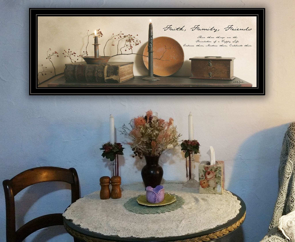 Faith Family Friends 2 Black Framed Print Wall Art - Homeroots - Flyclothing LLC