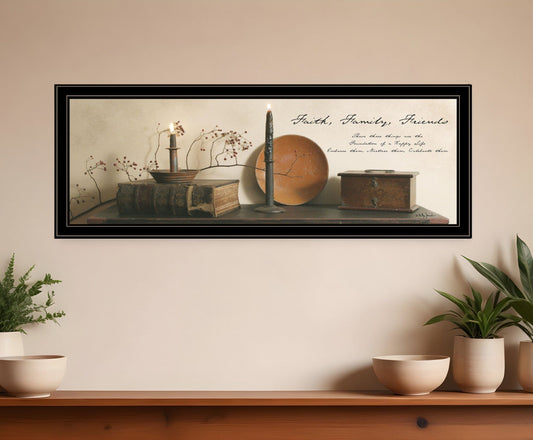 Faith Family Friends 2 Black Framed Print Wall Art - Homeroots