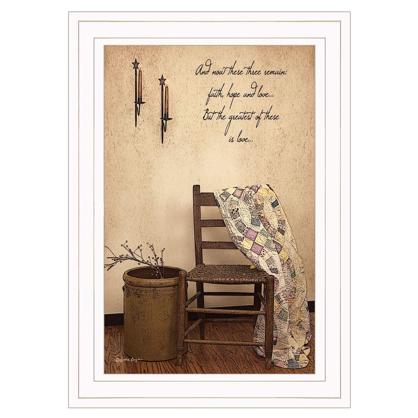 These Three Remain 1 White Framed Print Wall Art - Homeroots - Flyclothing LLC