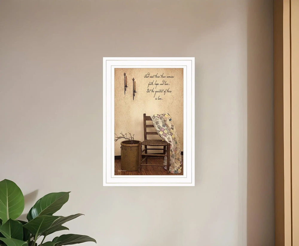 These Three Remain 1 White Framed Print Wall Art - Homeroots