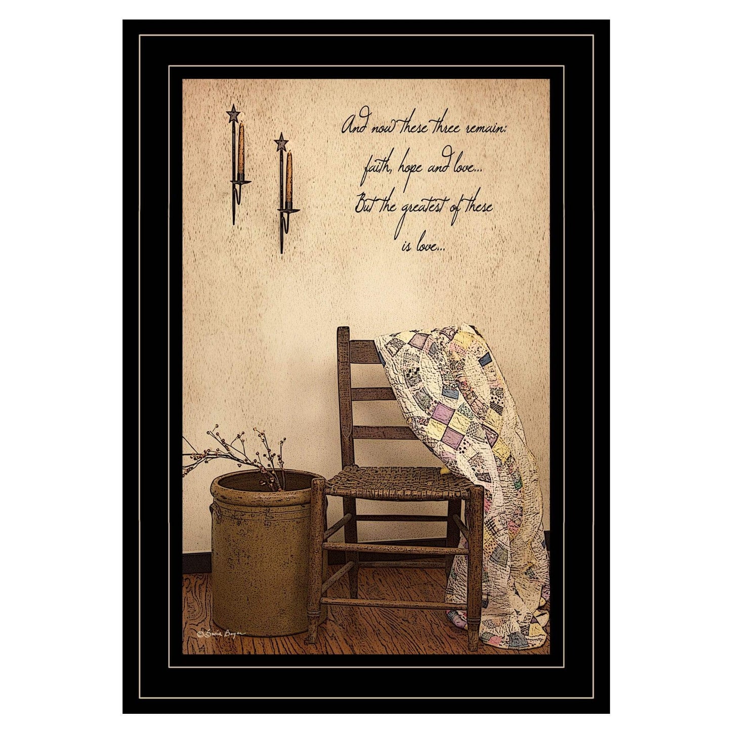 These Three Remain 3 Black Framed Print Wall Art - Homeroots - Flyclothing LLC