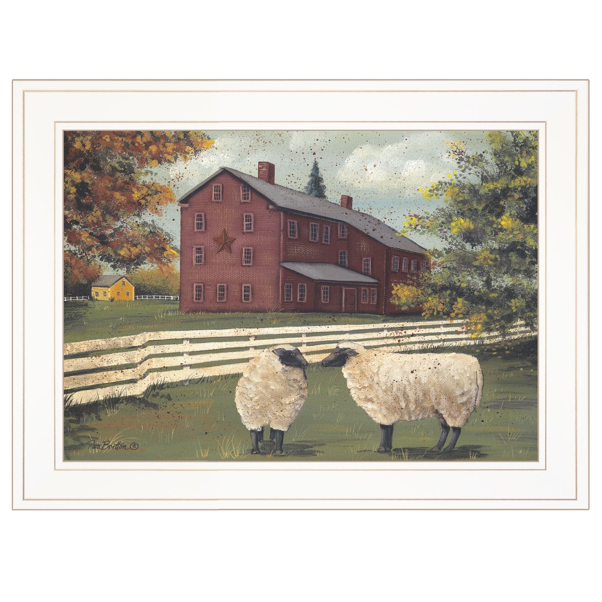 Hancock Sheep 2 White Framed Print Wall Art - Homeroots