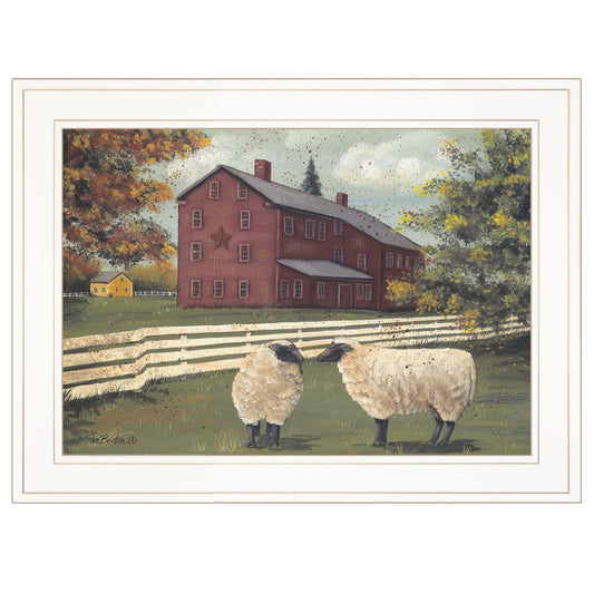 Hancock Sheep 2 White Framed Print Wall Art - Homeroots
