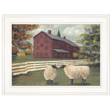 Hancock Sheep 2 White Framed Print Wall Art - Homeroots