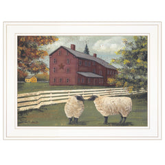 Hancock Sheep 2 White Framed Print Wall Art - Homeroots