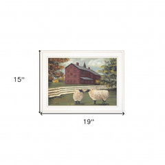 Hancock Sheep 2 White Framed Print Wall Art - Homeroots